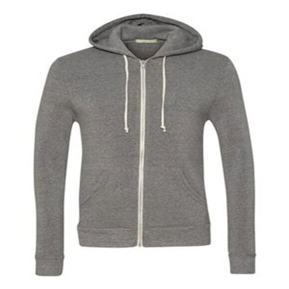 Hanes Brand Alternative Apparel Gray Mens 2XL Zip Sweat Jacket Hoodie - Picture 1 of 4